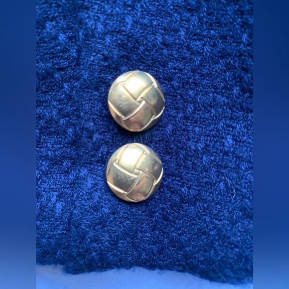 MJ STEVENS Navy acrylic Blazer with gold buttons, lined, size 12 - Picture 8 of 11